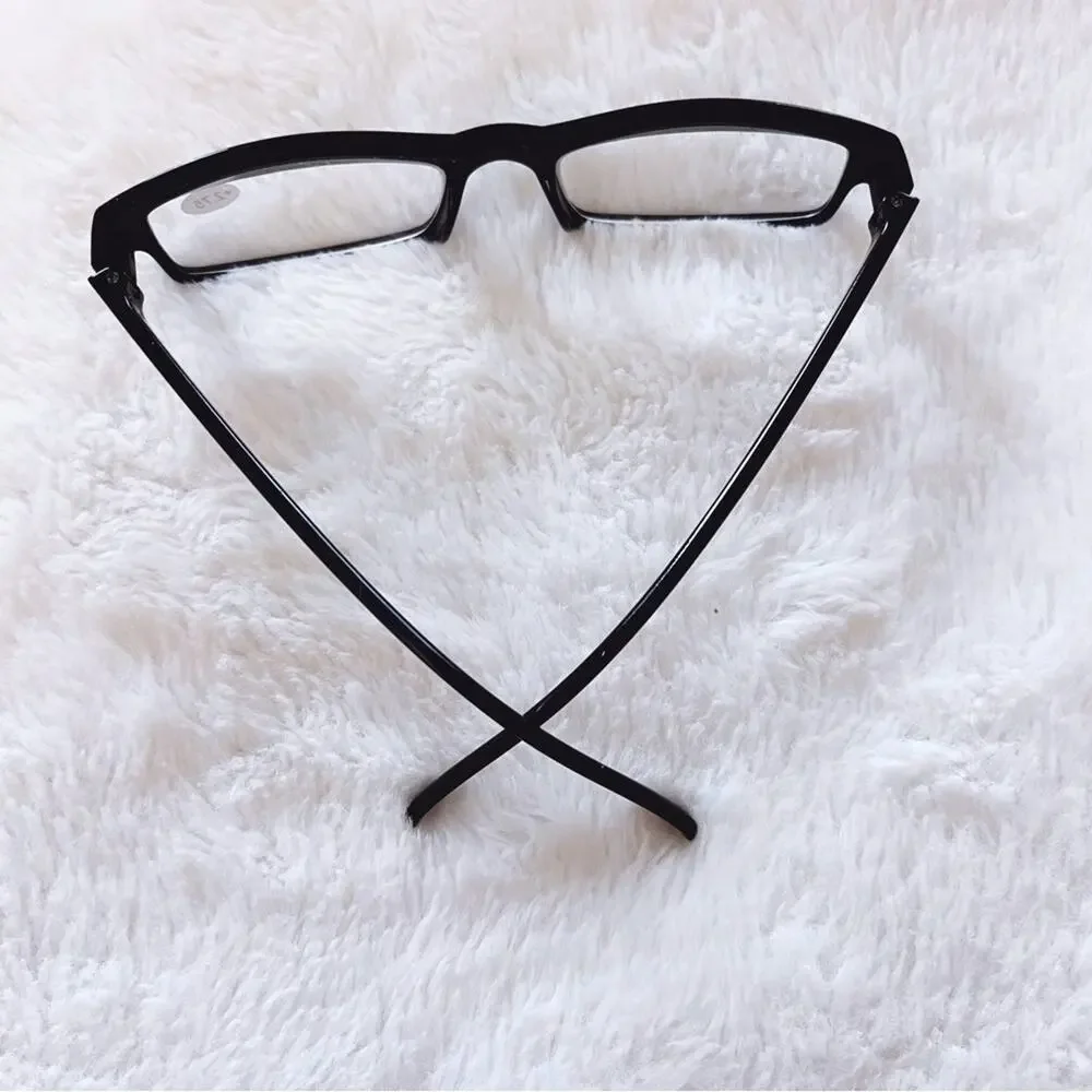 Vivian Black Rectangular Classic Reader Glasses - Picture 8 of 9